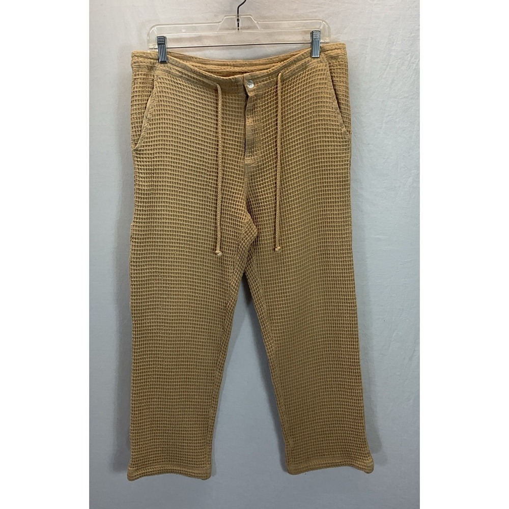 Women's Donni Waffle Painter Pants Anthropologie Beige Sz XS Lounge Casual